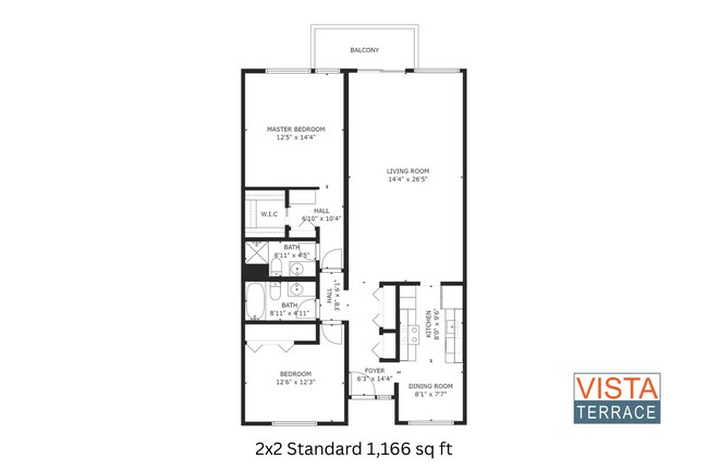 2x2 Standard l 1,166 sq ft l Vista Terrace - Vista Terrace Apartments