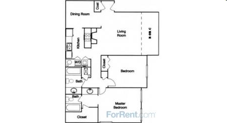 2BR/2BA - Twin Springs Apartments