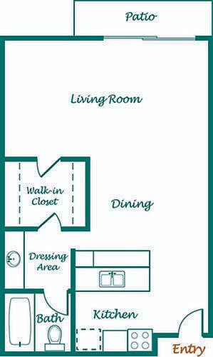 Studio A Affordable Floor Plan - Cedar Shores
