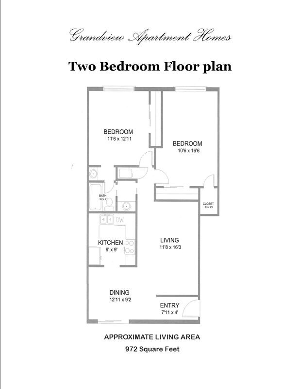 2/BR 1/BA - Grandview Apartments