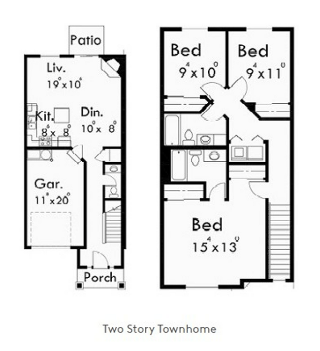 Floorplan - West Park Townhomes (Texas)