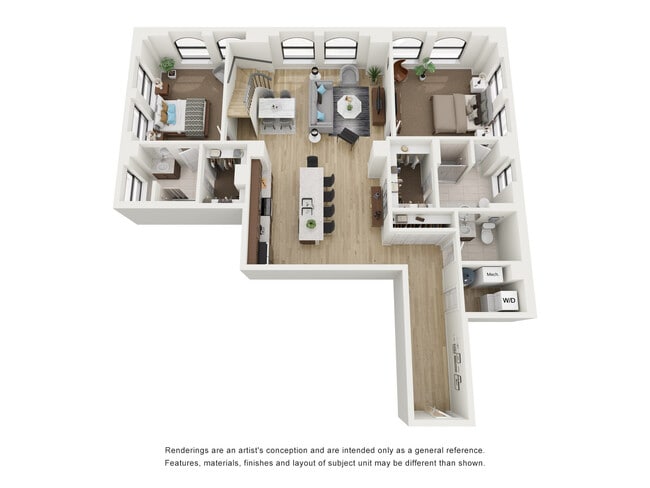 Lower Level 2x2.5 Penthouse Loft P - Residences at 150 Bagley