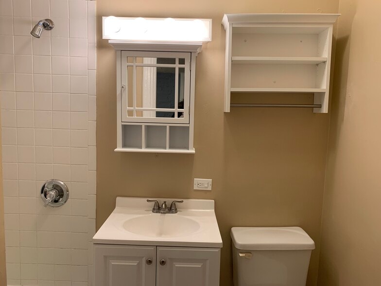Bathroom immediately after remodel - new fixture and designer paint - 2800 N Pine Grove Ave