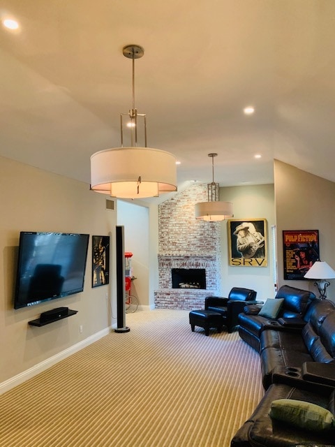 Theater Room Fireplace - 4542 Westchester Dr