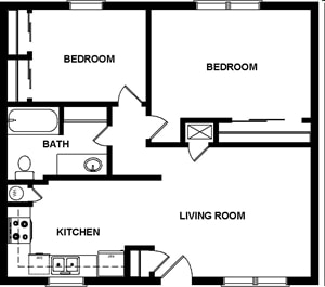 2BR/1BA - Quail Court Apartments
