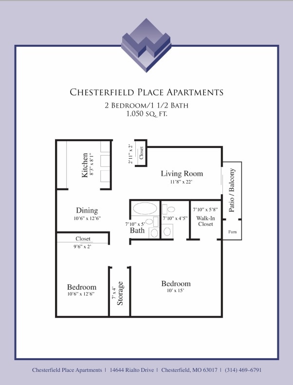 2BR/1.5BA - Chesterfield Place Apartments
