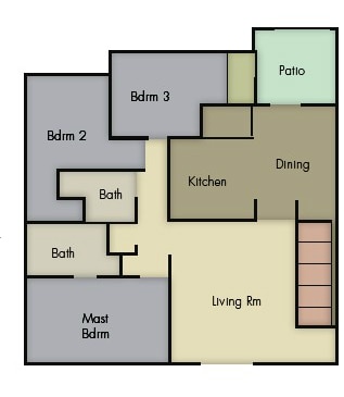 3 Bedroom 1st Floor - Big Bend Apartments
