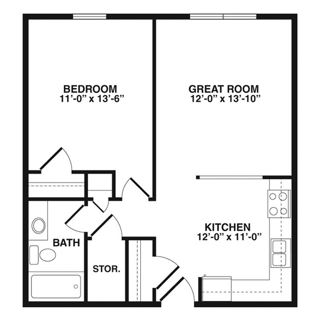 1BR/1BA - Hampton Court Apartments