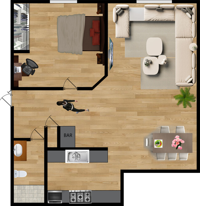 Floor plan - Bentley Ave. Apartments