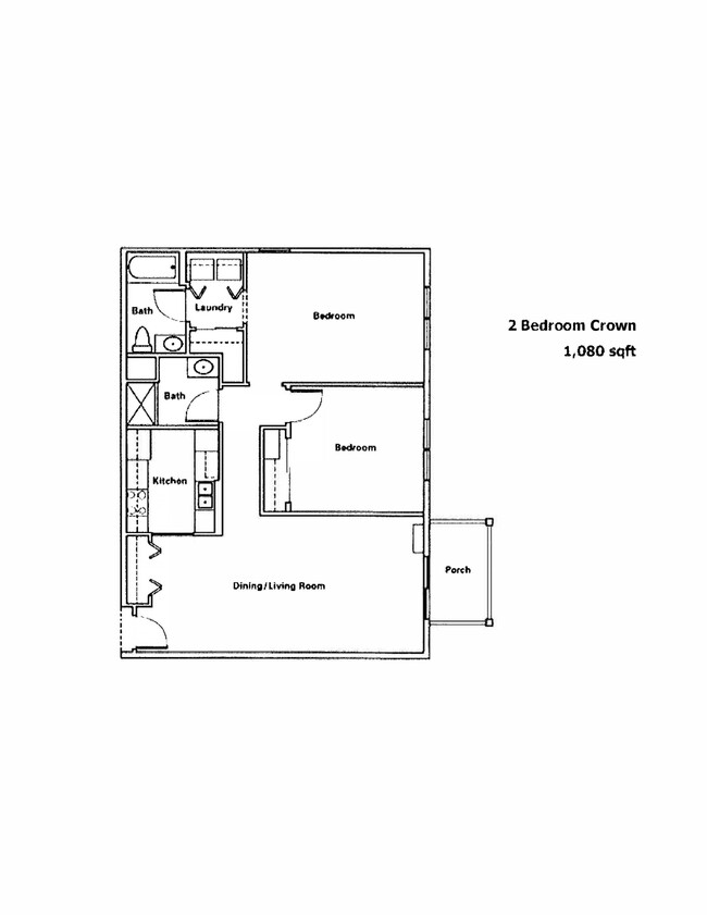 Crown: 2 Bed / 2 Bath 1,080 SQ FT - Regency Heights Apartments