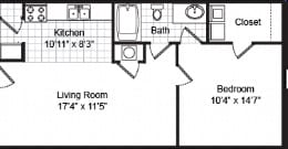 1BR/1BA - Bay South