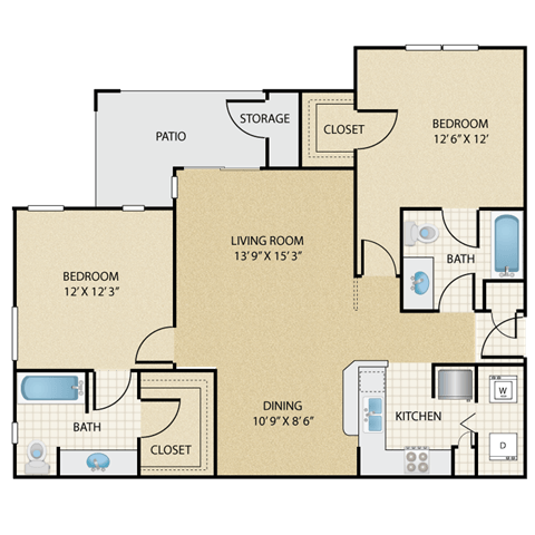 Floorplan - Stonepost Lakeside Apartment Homes