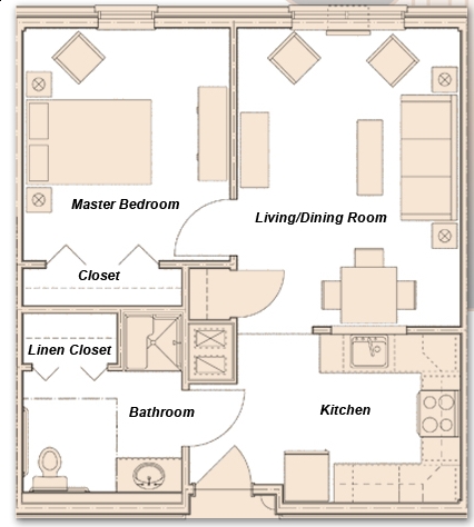 1BR/1BA - Coliseum Senior Residence