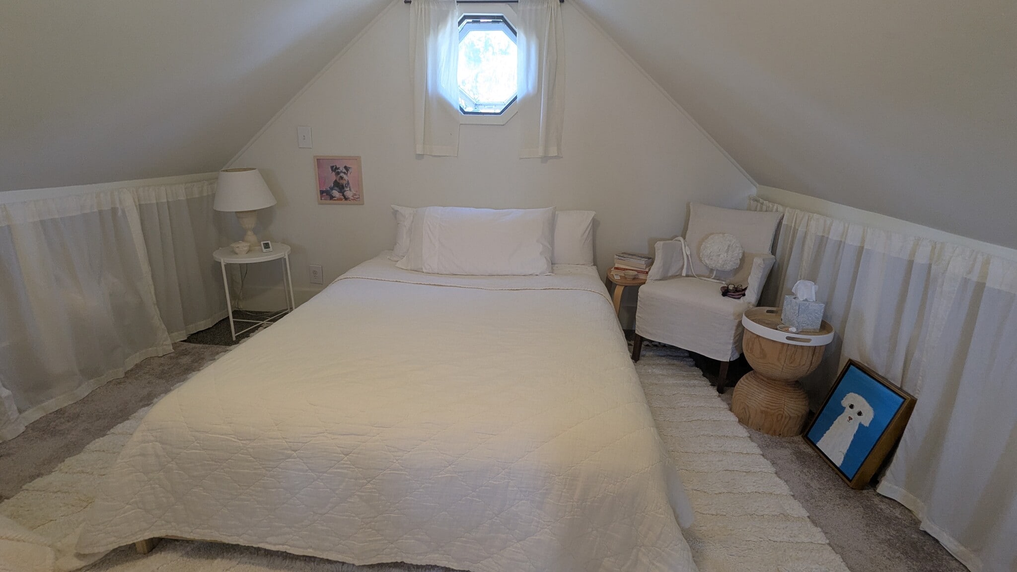 Loft can fit a King, Queen, or 2 twin beds. Built-in storage shelves run full length of both walls. - 156 Henry St