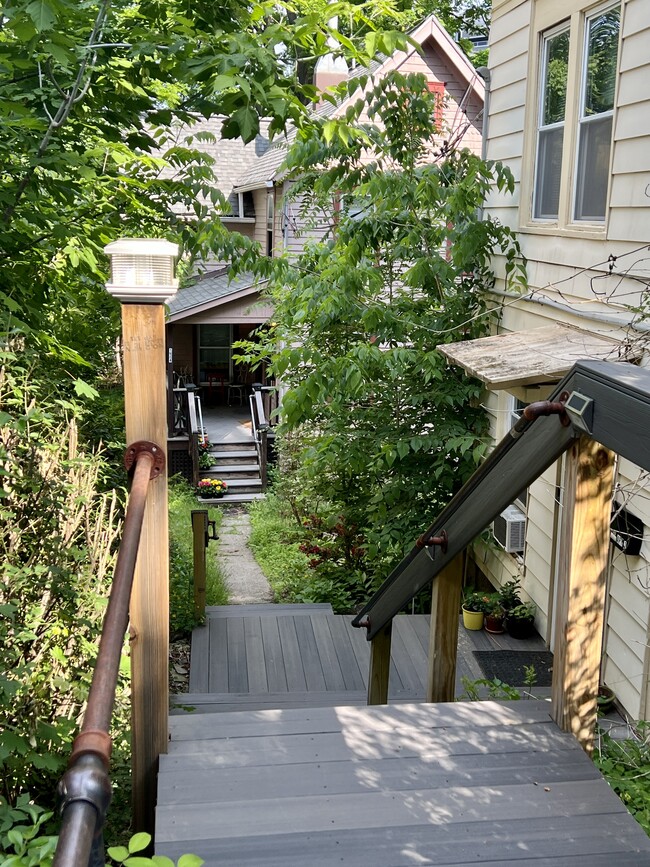 View of house from city sidewalk - 134 E Spencer St