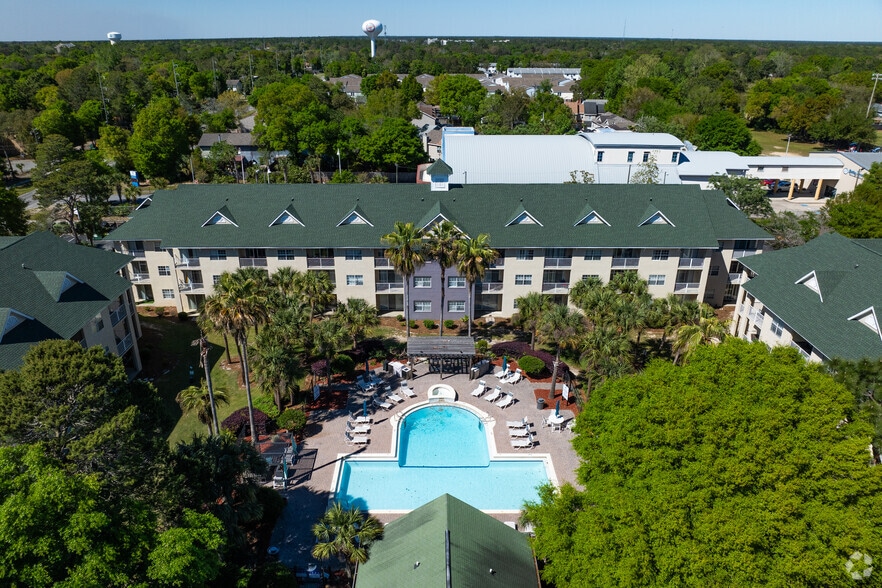 Aerial Pool - Coastline Apartments