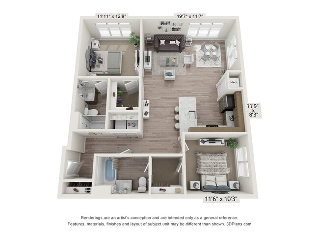 2 Bed, 2 Bath 1155 sf - The Crossings at Ambler Station