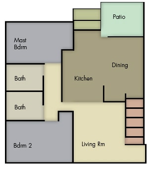 2 Bedroom 1st Floor - Big Bend Apartments