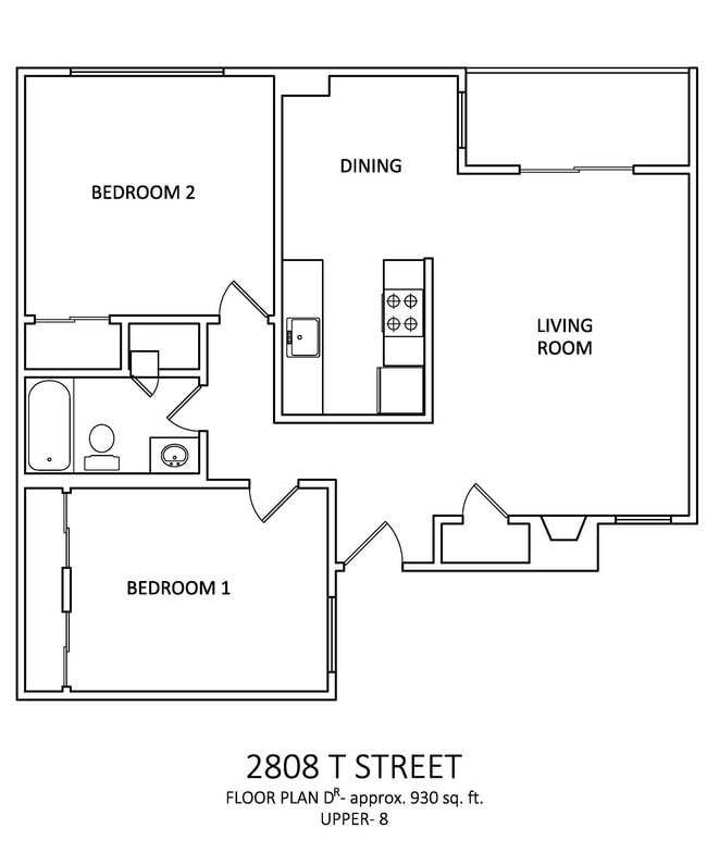 2x1 930 sq ft - B2 - Midtown Breeze