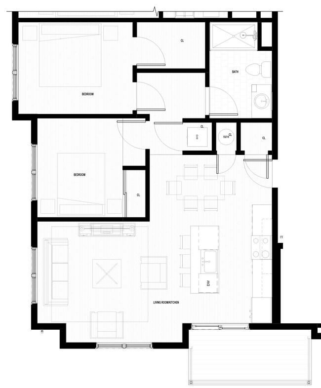 Floorplan - West of Center Apartments