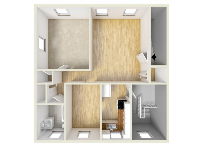 One bedroom floor plan - Knollwood Apartments