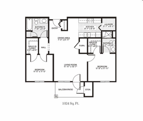 2BR/2BA - Trinity Courtyard