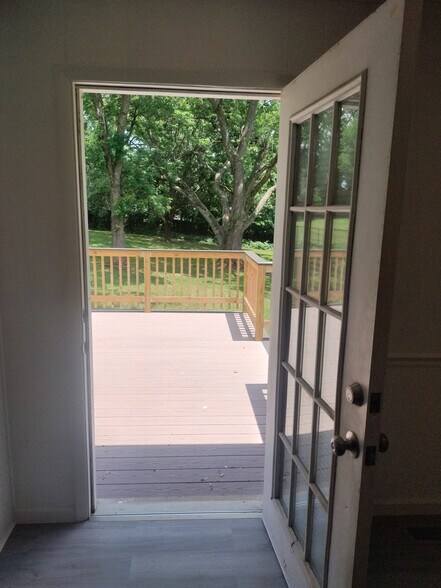 Exit to new deck from kitchen - 244 Sterling Rd