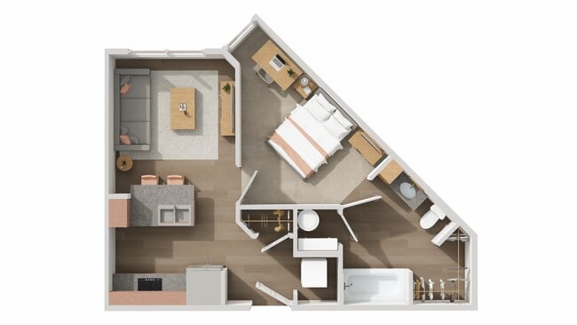 A2 Premium: 1BD | 1BA | 558 SF - The Den