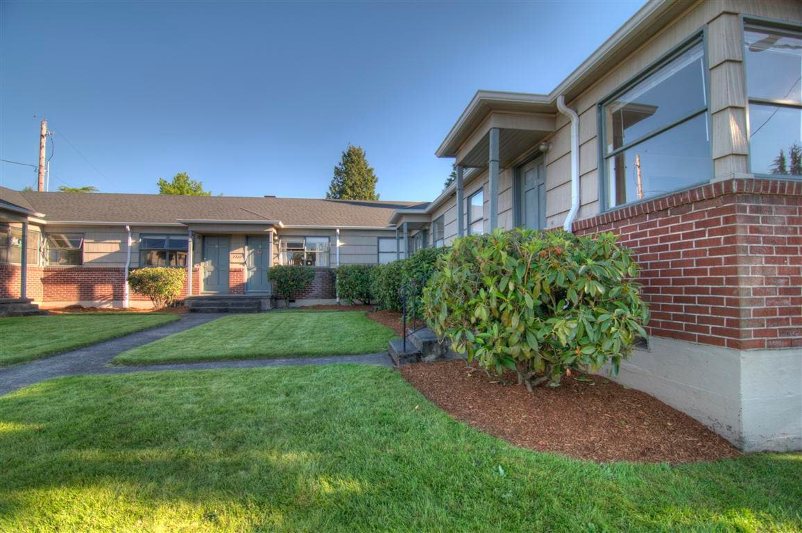 Apt available is the one with the front door directly in view - 7222 East Burnside