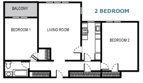 2BR/1BA - The Algonquin