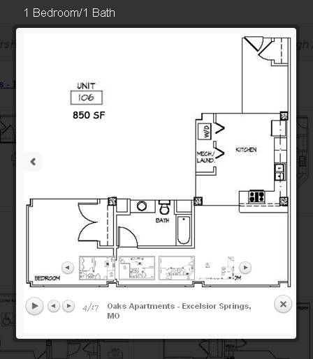 1BR/1BA - Oaks Apartments 55+ Senior Community