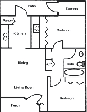 2BR/1BA - Victoria Pointe