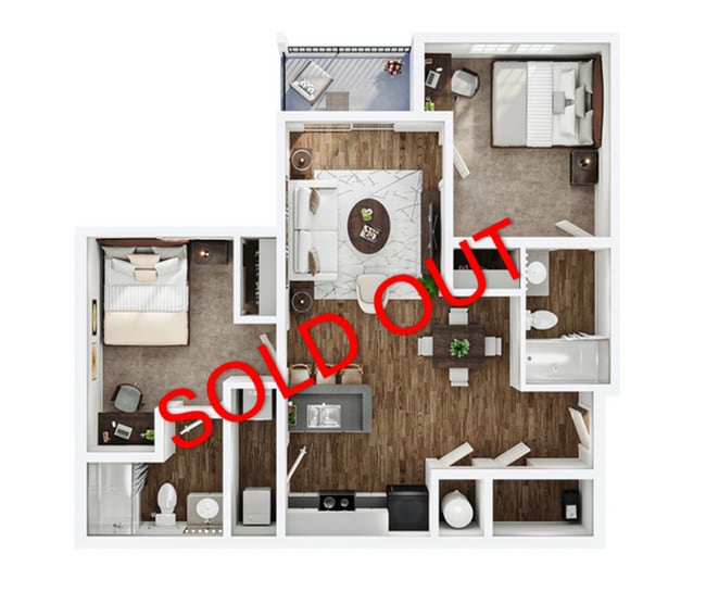2 Bedroom | 2 Bathroom - Campus Crossings at Abbey West