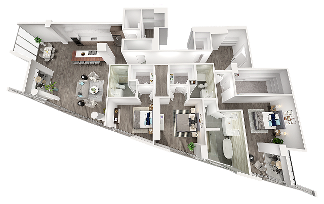 D3 The Anne Level 39 PH 2849 sq ft (Unit 3902) 3-3.5 - Aspire Post Oak