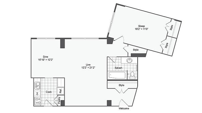 The Cumberland 2D Floorplan - The Social North Charles®