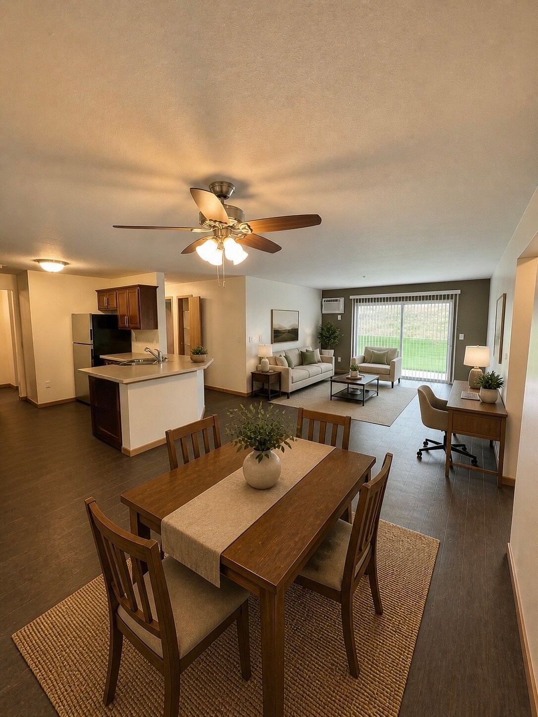 3BR, 2BA - Living Room - Elm Creek Commons