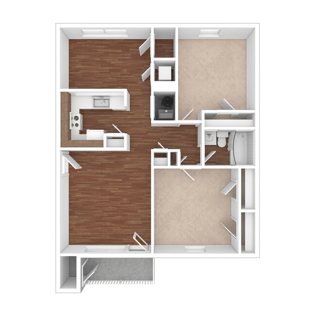 The Waverly - 2 Bedroom, 1 Bath, 896 sq. ft. - Pleasant View Apartments