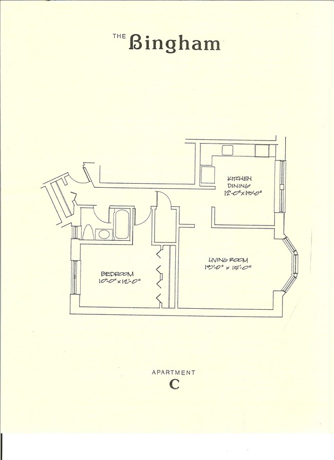 Floor Plan- apt c - The Bingham Apartments