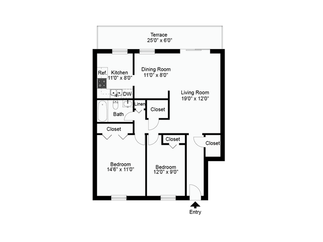 2 bedroom lower level - Country Manor Apartments