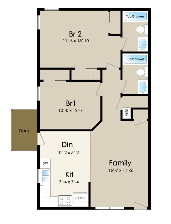 2 bed, 2 bath - Stone Court Apartments