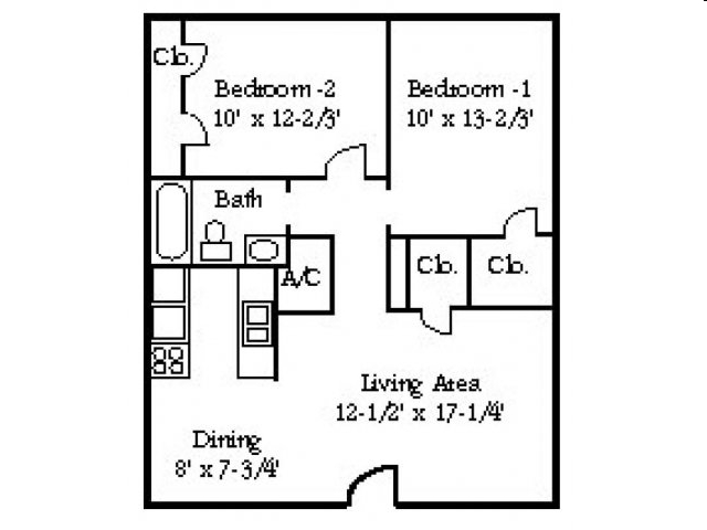 2BR/1BA - Casa Blanca