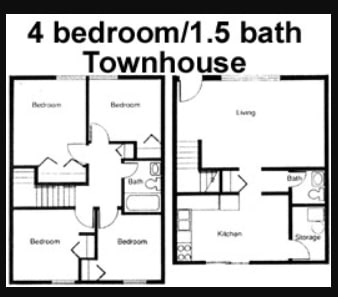 4 bed floorplan - Laredo House Apartments