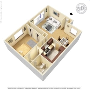 1BR/1BA - Regency Park Apartments