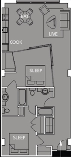 2br/1ba - Union Lofts