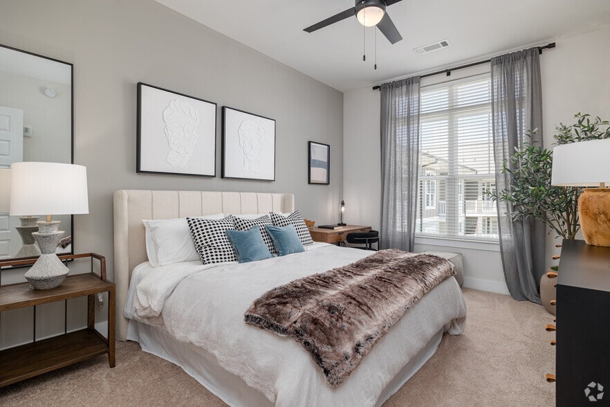 1BR, 1BA - 790SF - Bedroom - The Row at Barrett