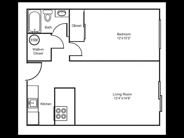 1BR/1BA - Oak Knoll Apartments