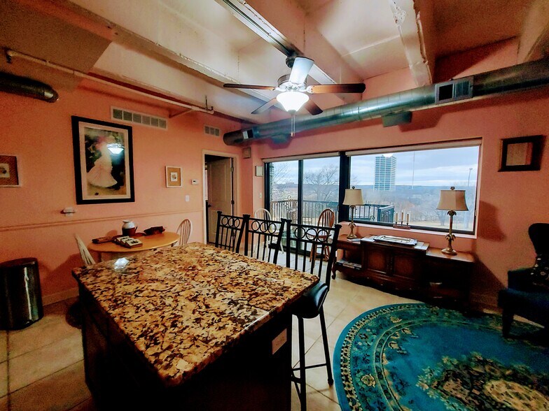 Living room , kitchen and view of Penn Valley Park - 2940 Baltimore Ave