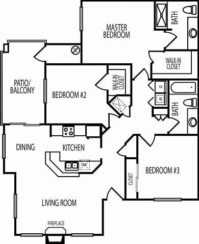 The Ventura - C3 - 2 Beds - 2 Baths - 1263 Sq. ft. - The Ventura