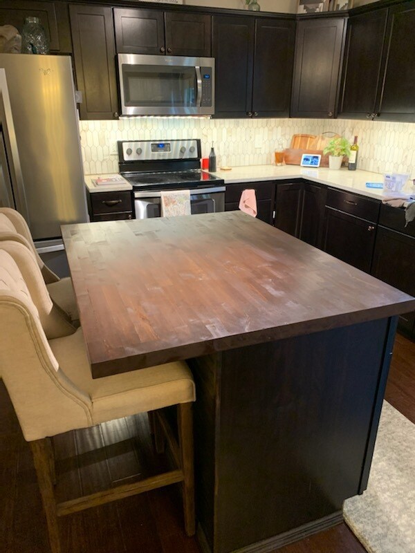 Butcher block island - 316 Wardley Rd