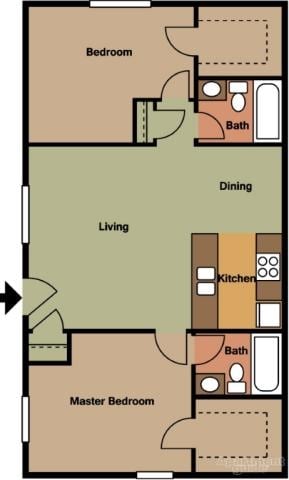 2BR/2BA - Flats @ 139